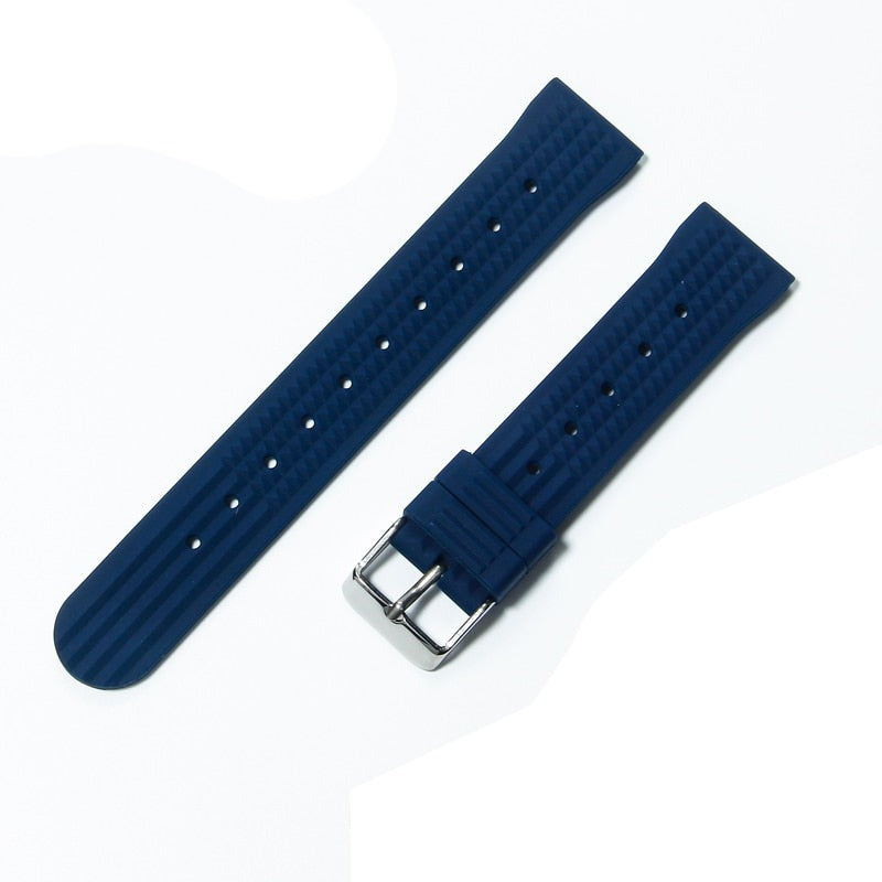 Premium Rubber Waffle Universal Watch Strap - Blue / 20mm / 22mm
