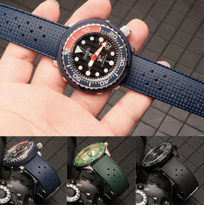 Tropical FKM Universal Rubber Dive Strap - Blue / 20mm / 22mm