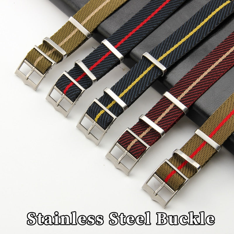 Premium Adjustable Universal Nylon Strap - Green Kahki / 20mm / 22mm