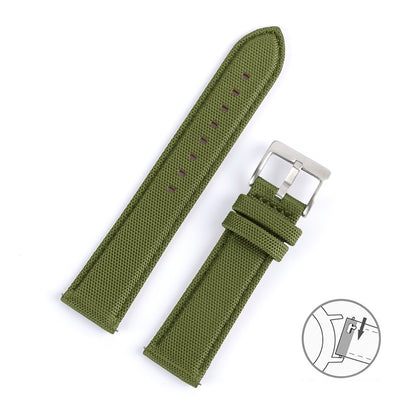 Premium Canvas Two Piece Universal Watch Strap - Green / 20mm / 22mm