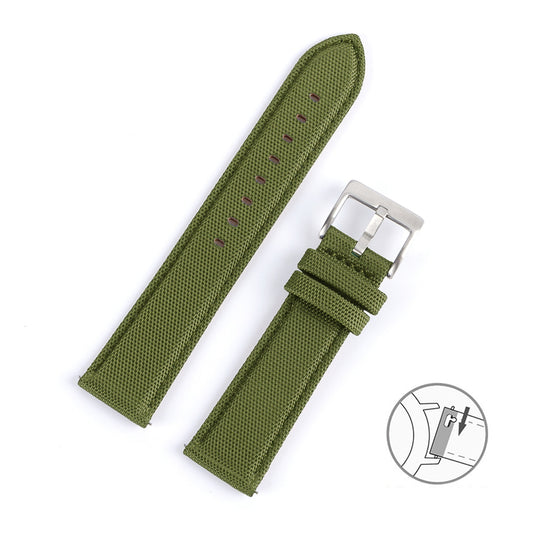Premium Canvas Two Piece Universal Watch Strap - Green / 20mm / 22mm