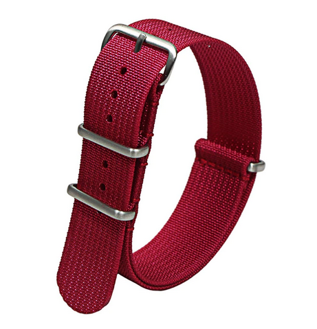 Ribbed Universal Nylon Strap - Red / 18mm / 20mm / 22mm
